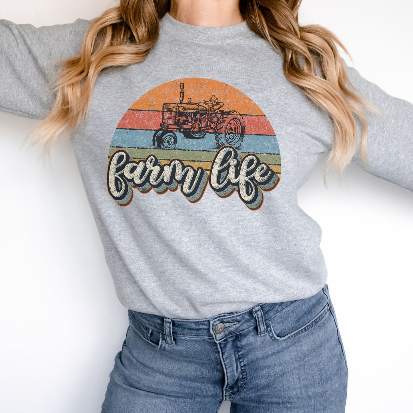 Retro Farm Life Sweatshirt, Groovy Farm Life, Support Local Farmers, Farm Life Shirt, Women's Farm Tee, Farm Wife Shirt, Farmer Sweatshirt