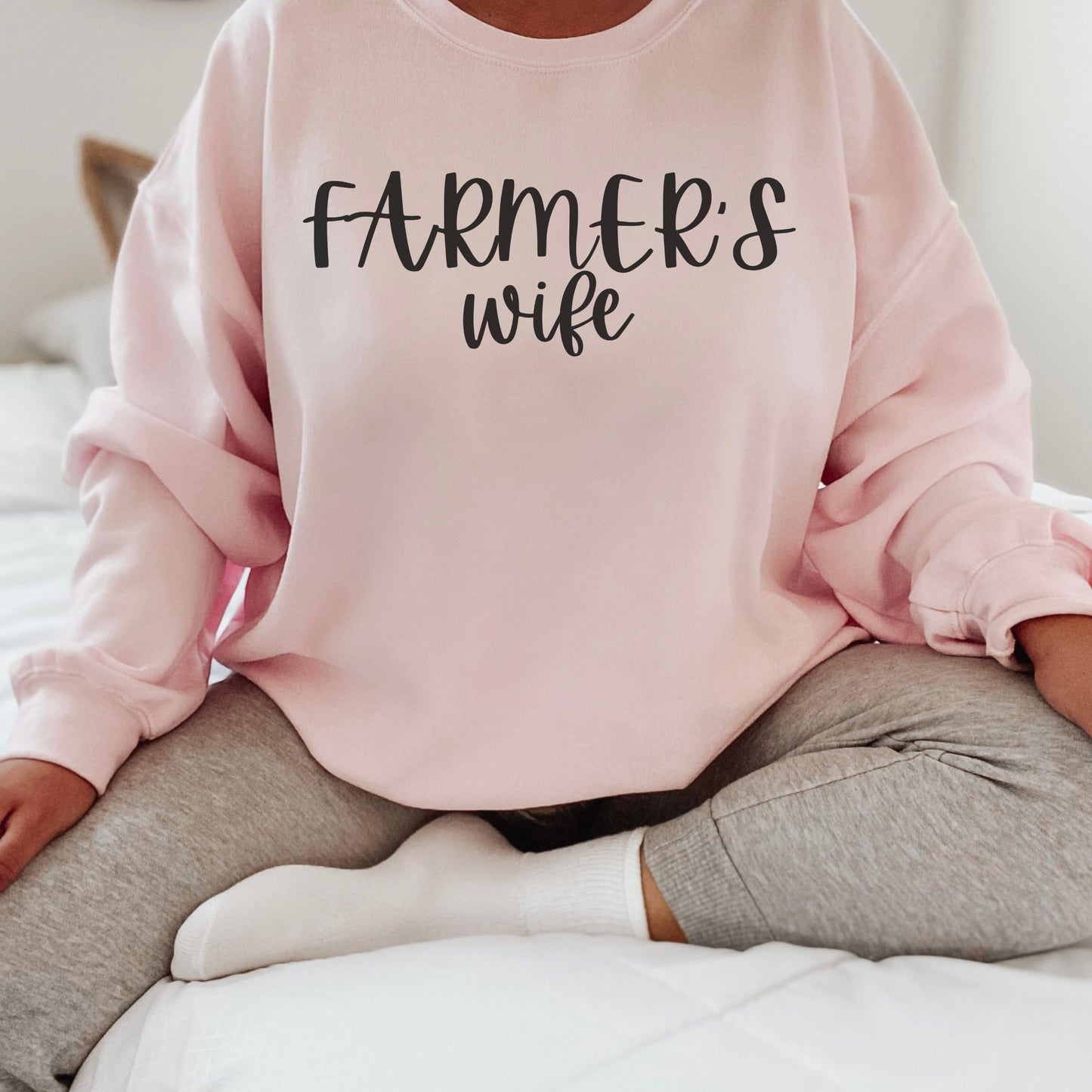 Farmers Wife Crewneck Sweatshirt | Farm Wife Sweater| Farming life | Farmers Wife | Support Local Farmers | Better on the farm | Farm Shirt