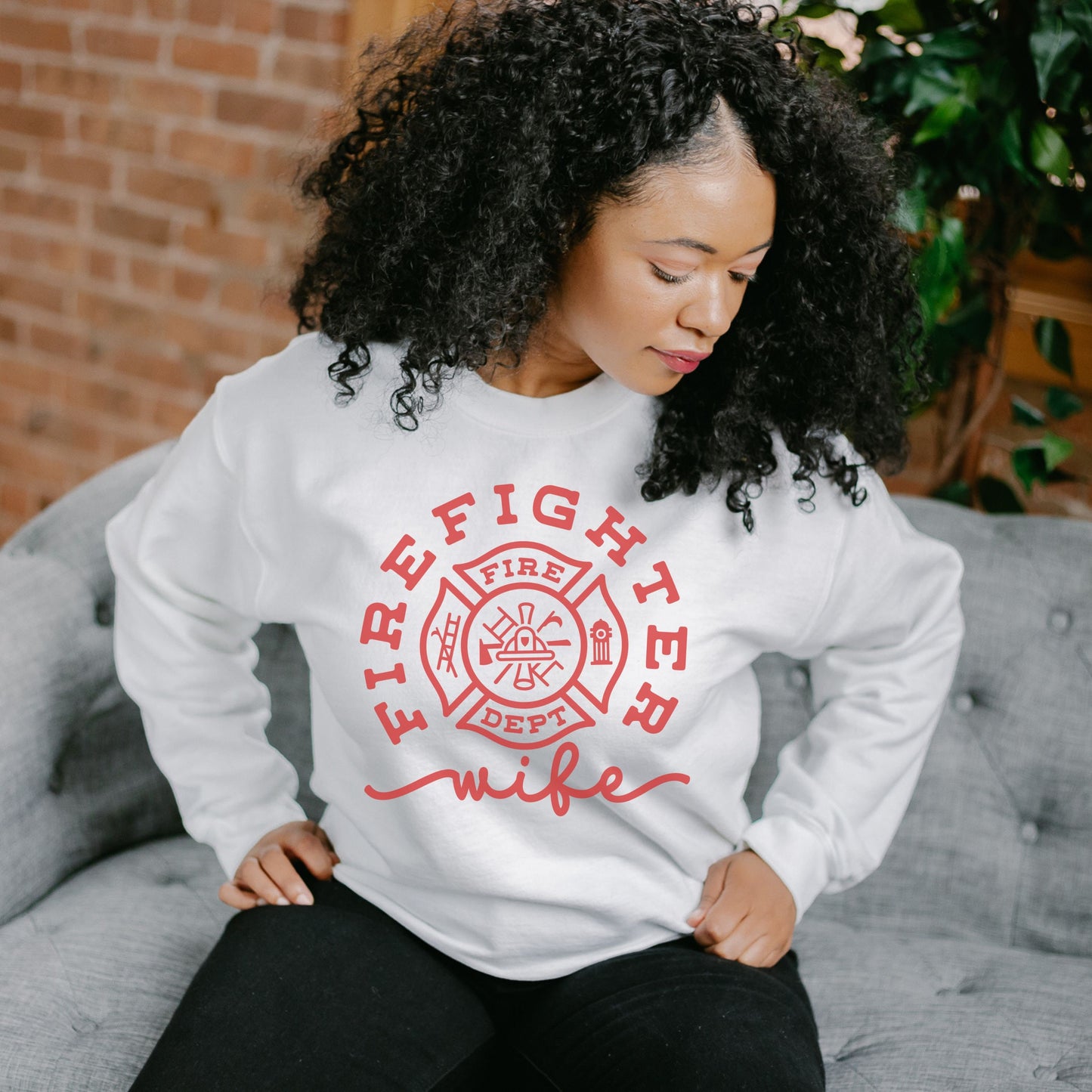 Firefighter Wife Sweatshirt, Fire Fighter Wife, Fire Wife Sweater, Christmas Gift Fire sweatshirt, Engineman, Ladderman, Smoke Jumper