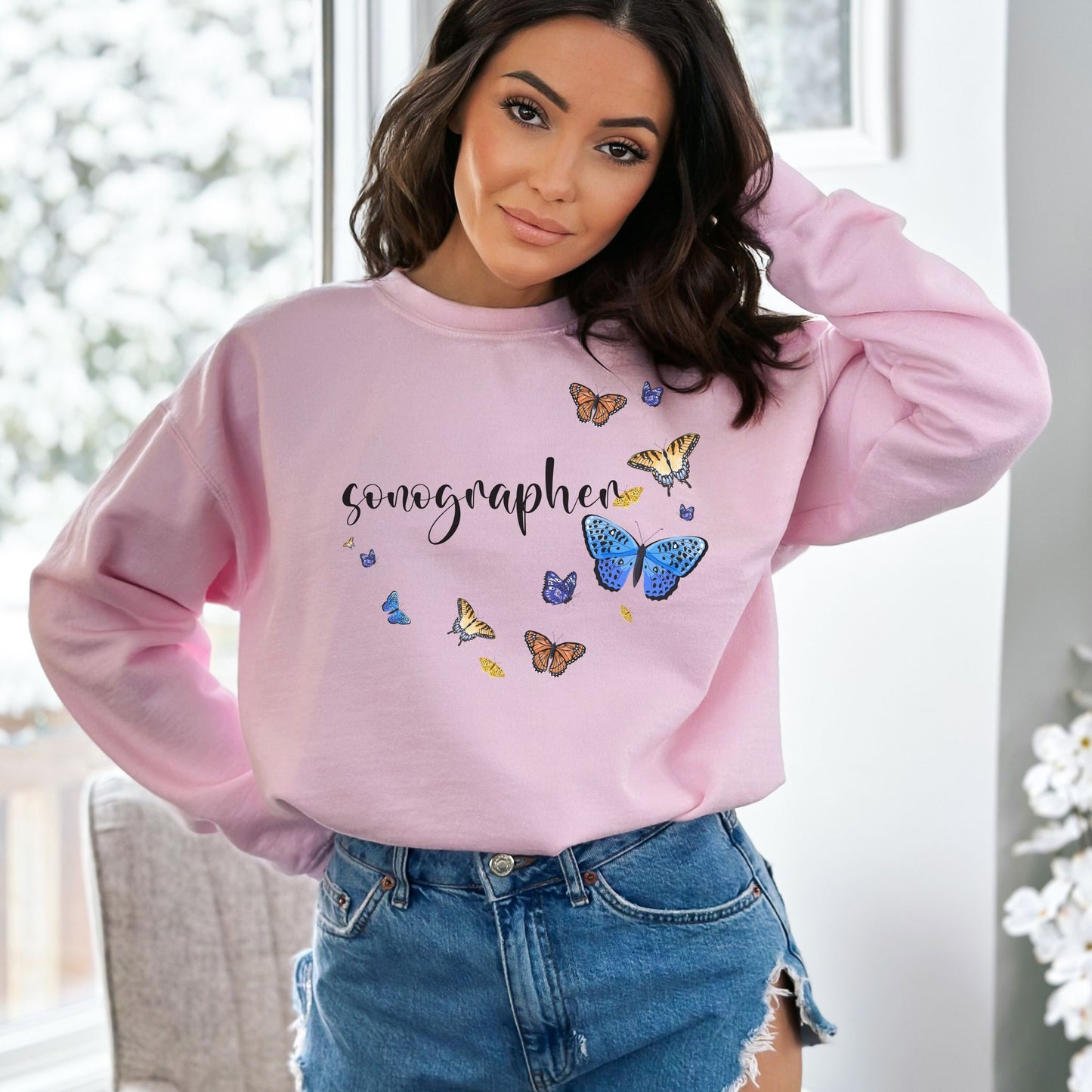 Sonography Butterfly Sweatshirt, Ultrasound Technologist Sweatshirt, RDMS Tech, Rad Technologist Sonographer Sweater, Sonography Imaging