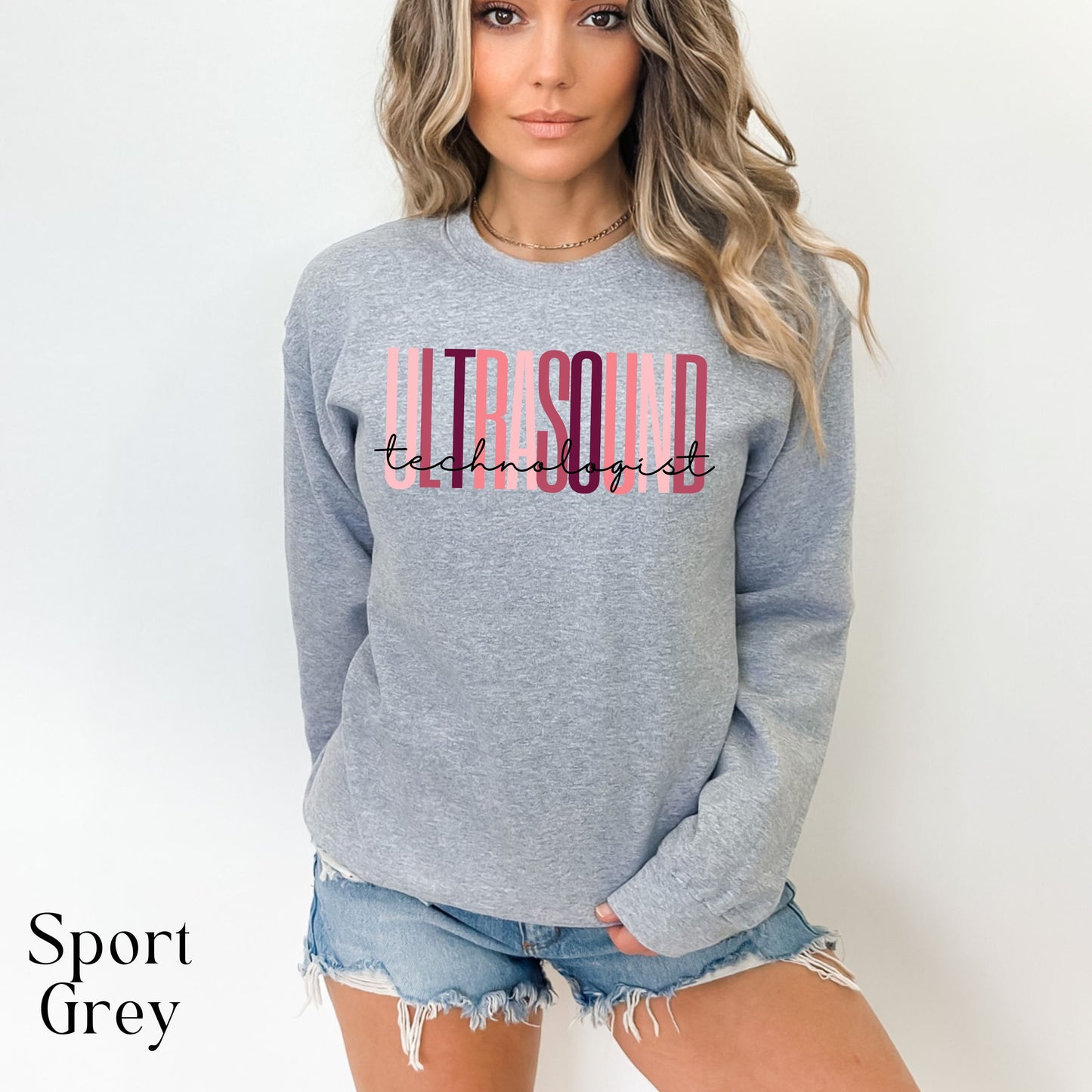 Ultrasound Technologist Crewneck Sweatshirt Gift for RDMS Tech, Rad Technologist Sonographer Sweater, Sonography Imaging Student Grad Gift
