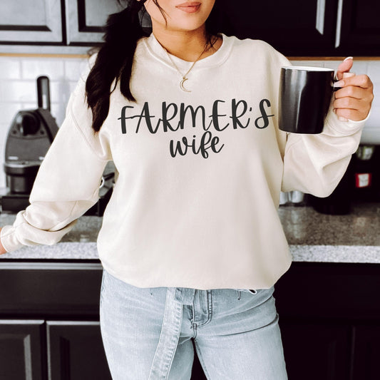 Farmers Wife Crewneck Sweatshirt | Farm Wife Sweater| Farming life | Farmers Wife | Support Local Farmers | Better on the farm | Farm Shirt